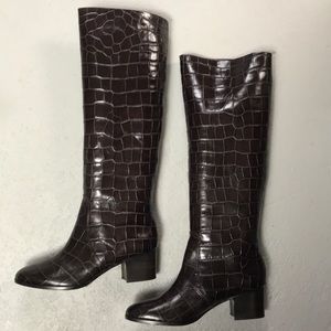 Elie Tahari kneehigh small heel boot size 40 brown